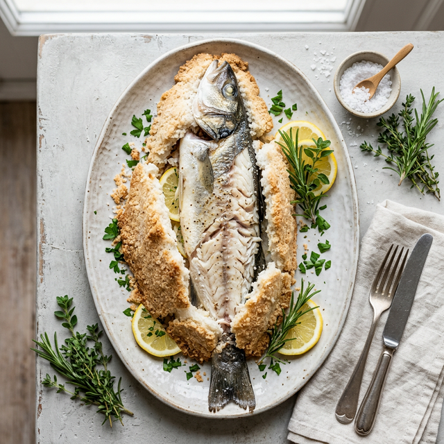 Lubina a la Sal de Ibiza